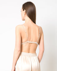 100% Silk Satin Soft Breathable Cap Wireless Bra