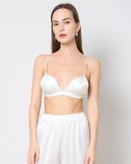 100% Silk Satin Soft Breathable Cap Wireless Bra