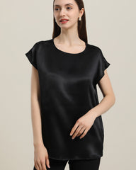 Basic Cap Sleeve Silk Shirt