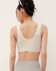 Seamless Wide-Strap Silk Bra