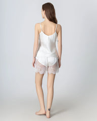 Short Lace Camisole Silk Pajama Set