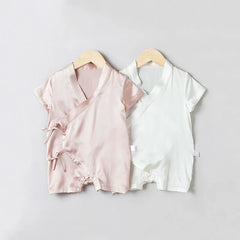 Short Sleeve Wrap Baby Silk Onesies