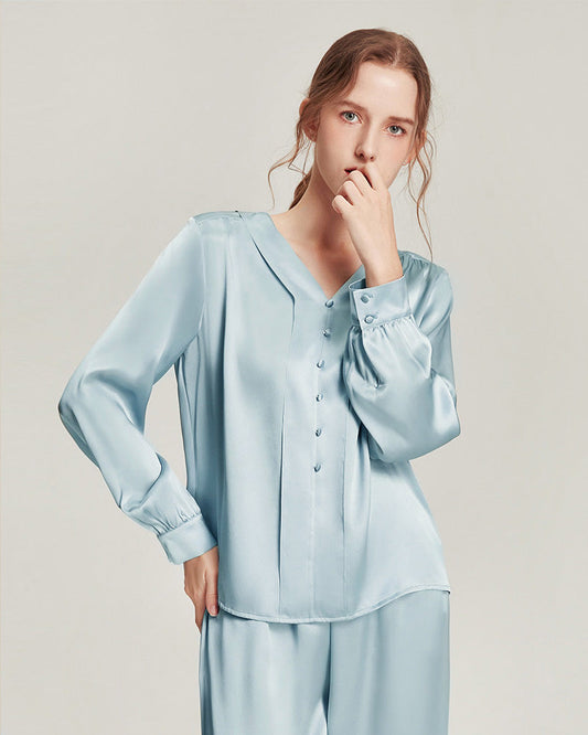 Silk V-Neck Elegant Nightwear