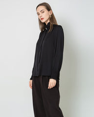 Romantic Ruffled Collar Silk Blouse