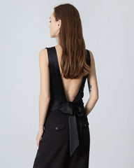 Silk Backless Tie Top