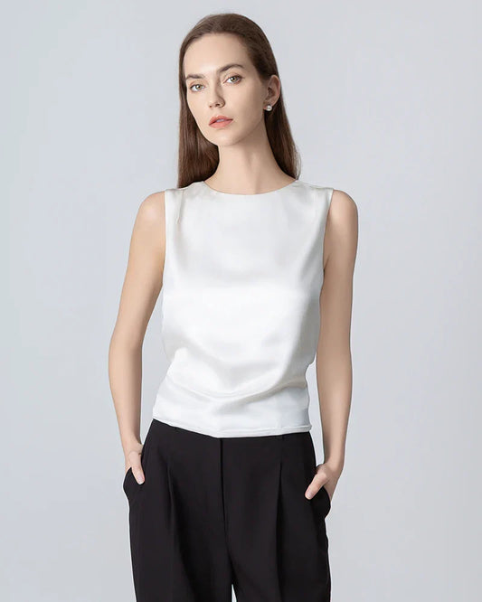 Silk Backless Tie Top