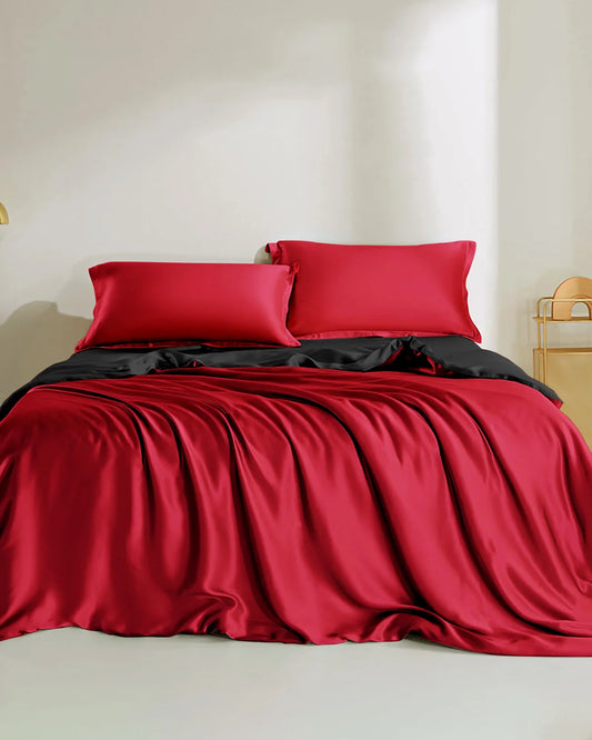 Double Color Silk Bedding Set 4PCS