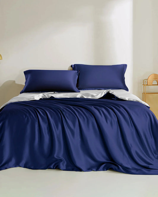 22 Momme Two Color Silk Bed Set 4PCS