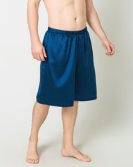 Silk Men Knee Elastic Waist Satin Underwear