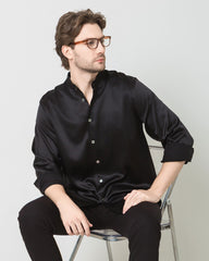 Silk Men's Casual Long Sleeve Shirt