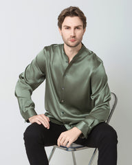 Silk Men's Casual Long Sleeve Shirt