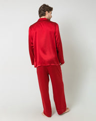 Silk Men's Loosen Long Pajamas