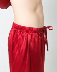 Silk Men's Loosen Long Pajamas