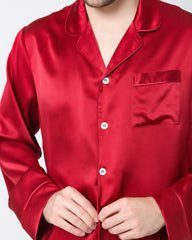 Silk Men's Loosen Long Pajamas