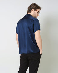 Silk Men's Short Sleeve Shirt With Two Pockets