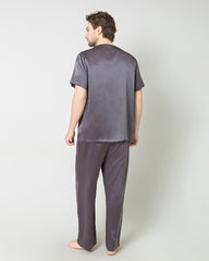 Men's Short Sleeves & Pants Silk Pajamas