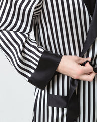 Silk Men's Striped Long Robe