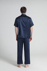 Short Sleeve 100% Silk Pajamas For Men