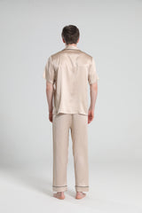 Short Sleeve 100% Silk Pajamas For Men