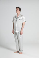 Short Sleeve 100% Silk Pajamas For Men