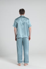 Short Sleeve 100% Silk Pajamas For Men