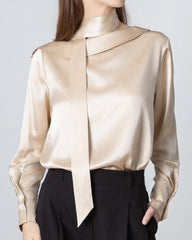Silk Tie Neck Blouse