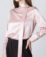 Silk Tie Neck Blouse