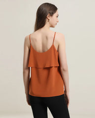 Pretty Silk Top with Ruffles