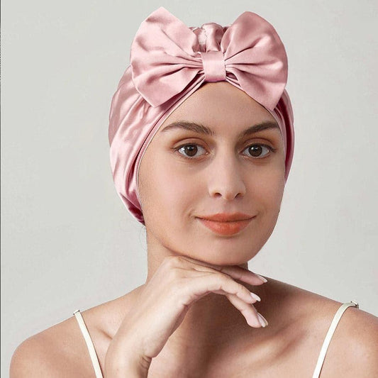 Silk Vintage Bow-Knot Sleep Cap
