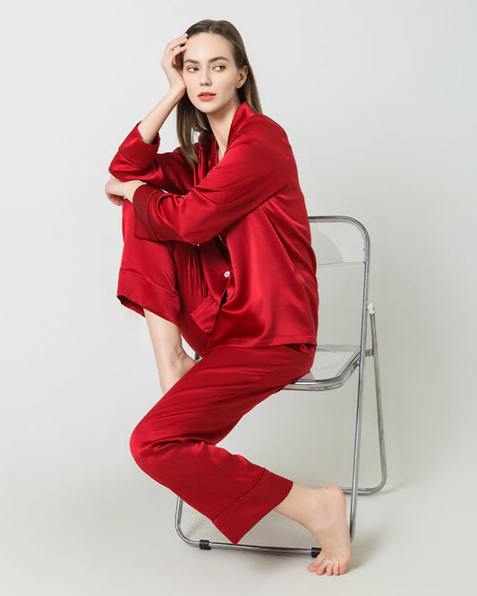 Silk Women Full Length Pajamas Set