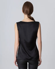 Sleeveless Wrap Silk Top