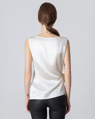 Sleeveless Wrap Silk Top