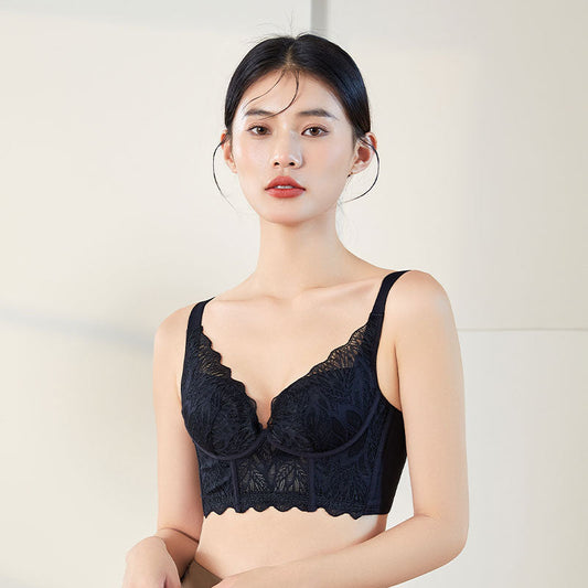 Soft 100% Silk Bra with Lace Details