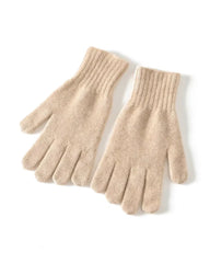 Soft Cashmere Knit Gloves, Beige