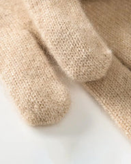 Soft Cashmere Knit Gloves, Beige