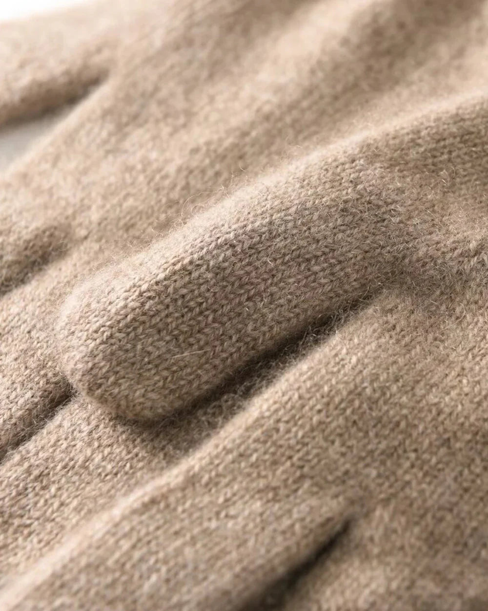 Soft Cashmere Knit Gloves, Brown