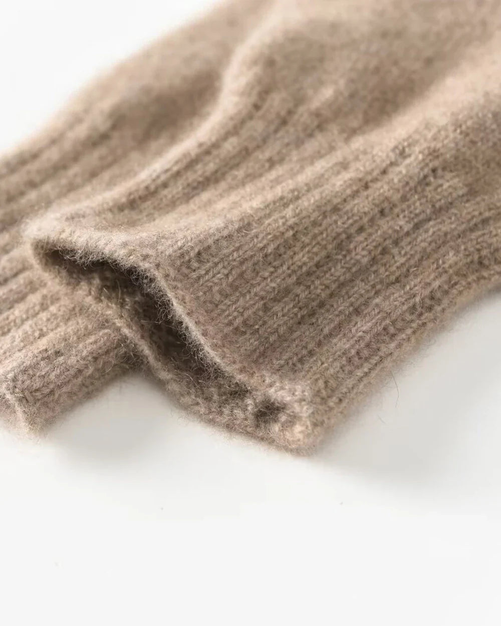Soft Cashmere Knit Gloves, Brown