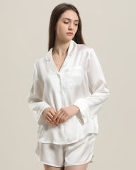 Relax Silk Shirt Shorts Pajamas Set