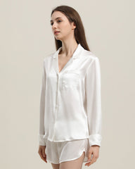 Relax Silk Shirt Shorts Pajamas Set