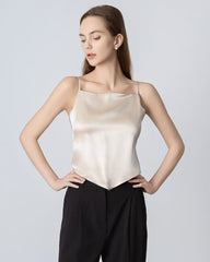 Tie Back Square Neck Silk Camisole