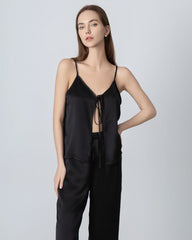 V-neck Camisole Silk Pajama Set