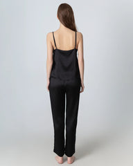 V-neck Camisole Silk Pajama Set