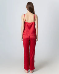 V-neck Camisole Silk Pajama Set