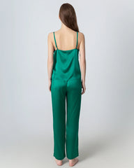 V-neck Camisole Silk Pajama Set