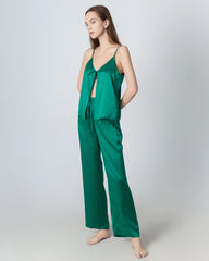 V-neck Camisole Silk Pajama Set