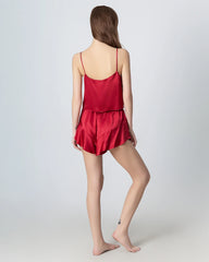 V-neck Short Camisole Silk Pajama Set