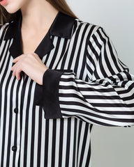 Striped Silk Pajamas Set Sleepwear