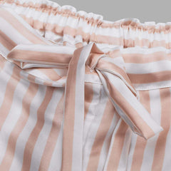 Silk Short Pajamas Set Stripe Style