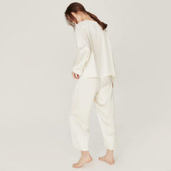 Silk Round Neck Pullover Pajamas Set