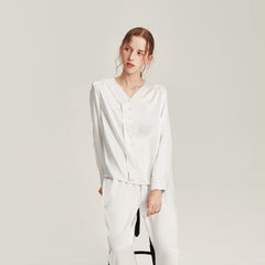 Silk V-Neck Elegant Nightwear